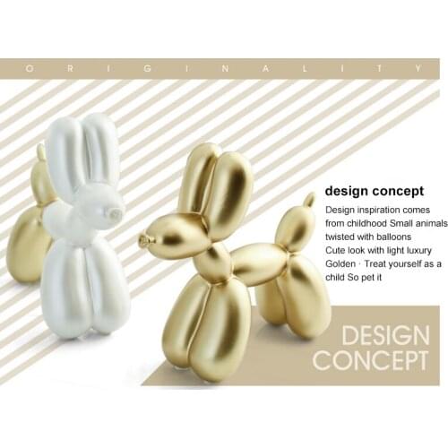 Resin Crafts Sculpture Gift Cute Small Balloon Dog Ornament Home Desktop Ornament Cake Dessert Decoration Party Accessories