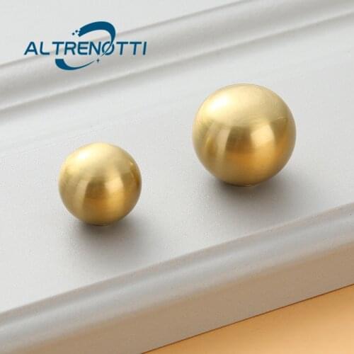 Cabinet Furniture Handle Round Modern Simple Brass Gold Knob Kitchen Cupboard Drawer Wardrobe Dresser Door Pull House Hardware