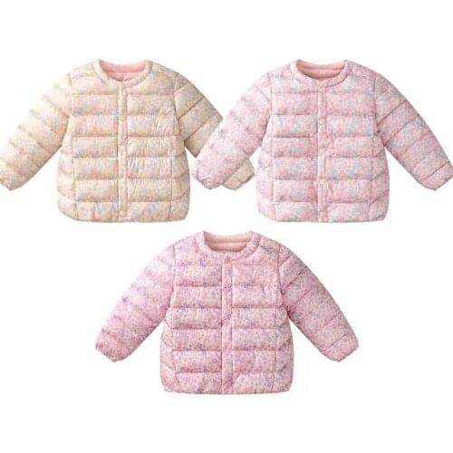 Girls Floral Autumn Winter New Coats Kids Comfortable Cotton Clothes High-Quality Baby Casual Outerwear Children Button Jacket