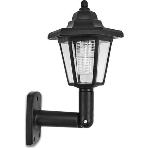 Solar Hexagonal Palace Lamp LED Wall Light White Path Way Landscape Lighting Mount Lamp Outdoor Wall Garden F7U3