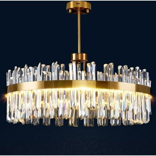 Modern Crystal Chandelier Intelligent Dimming Living Room Creative Restaurant Bedroom Lamp Atmospheric Luxury High-end Lamp
