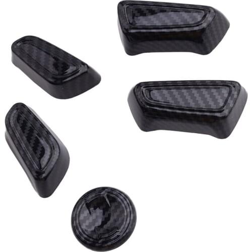 Carbon Fiber Style Front Seat Adjust Switch Button Decor Cover Trim Fit For Toyota Camry 2018 2019 2020