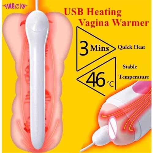 14cm Smart Thermostats Pussy Anal Vagina Warmer USB Heater Rapid Heating 46 Degrees Sex Toys For Men Gay Penis Male Masturbator