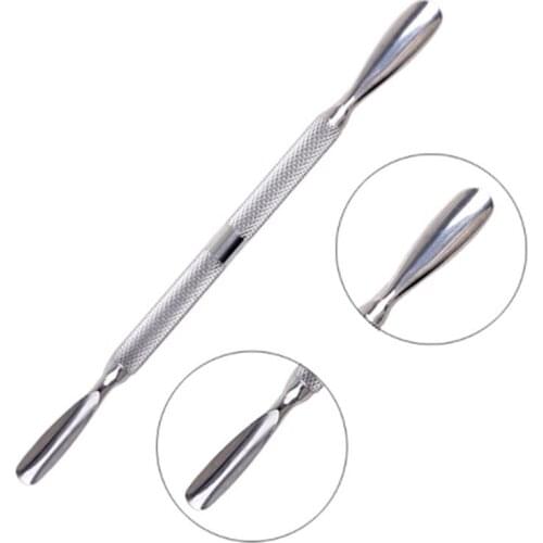 Double Head Stainless Steel Cuticle Nail Pusher Manicure Tool Dead Skin Push For Nail Women Men Fashion Design