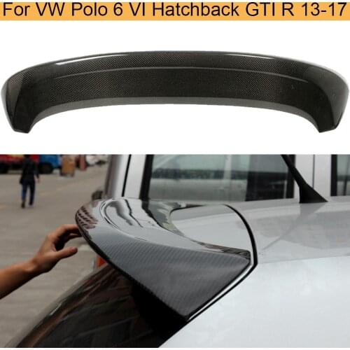 Carbon Fiber Rear Roof Spoiler Wing for Volkswagen VW Polo 6 2013 - 2017 Rear Boot Lid Wing Spoiler FRP