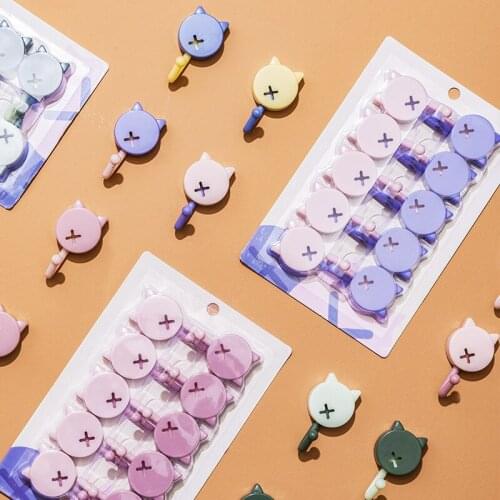 10pcs Cute Cat Style Suction Cup Hooks Seamless Sucker Hanger for Kitchen Bathroom Multifunction Strong Organizer Towel Hanger