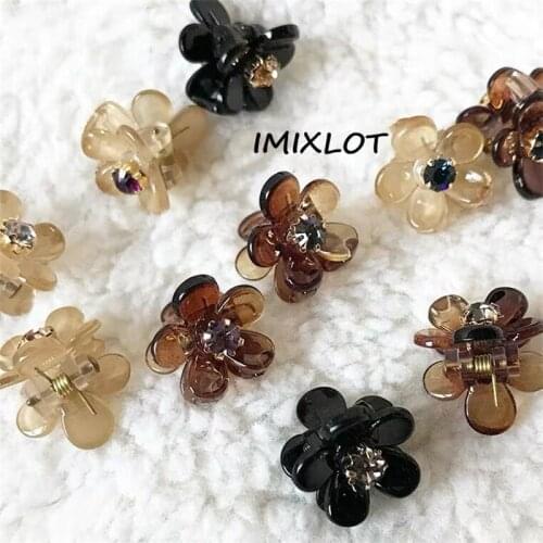 2021 New Korean Retro Cute Colorful Resin Flower Hairpin Smooth Irregular Geometric Plant Small Hair Claw for Women girl Jewelry