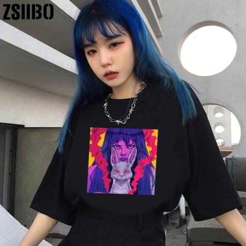 Womens shirts Harajuku Sleeve T-shirt vintage vegan Punk clothes T Shirt clothing Tops Harajuku Tshirt jersey female tees shirt
