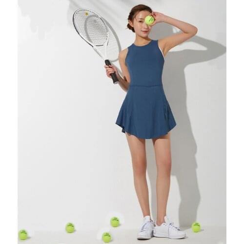 Women Sexy Tennis Skirts Stretchable One Piece Tennis Dress Leisure Shorts Sport Suit Gym Wrokout Clothing