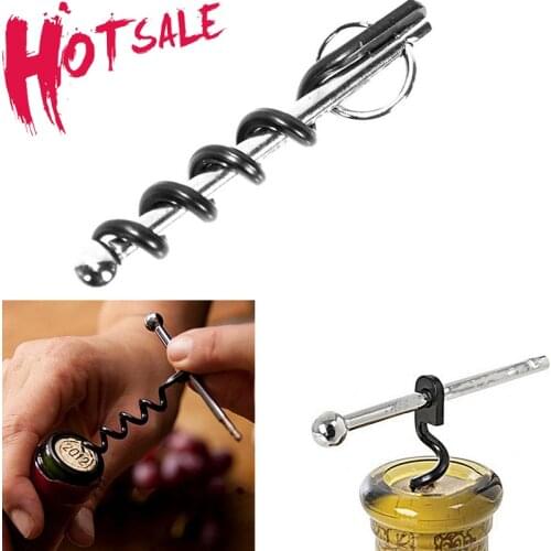 1Pcs Bottle Opener Outdoor Mini EDC Cork Screw Red Wine Bottle Opener Keyring Tool Multi-functional Camping Equipment Tool