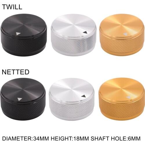 1PC AMPLIFIER KNOB VOLUME CONTROL 34x18mm Aluminum HiFi Audio DAC CD Speaker Potentiometer Knob VOLUME CONTROL Sound Switch