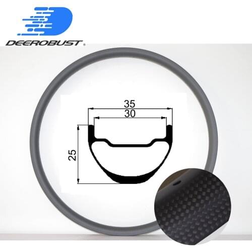 26er 26" MTB AM ENDURO Hookless Tubeless Clincher 25mm x 35mm Carbon Bicycle Rim 26 inch All Mountain Rims 28 32 36 Holes UD 3K