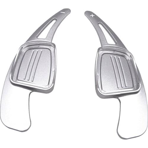2x Car Steering Wheel Shift Blade Paddle Shifter Extension Compatible for Audi A4 A5 Q2 Q7 S3 S4 TT TTS 2016-2017, Silver