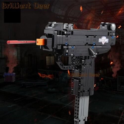 359 PCS Uzi Submachine Assembled Toy Gun Military High-tech Building Blocks Compatible City Swat Police Style Bricks for Kids