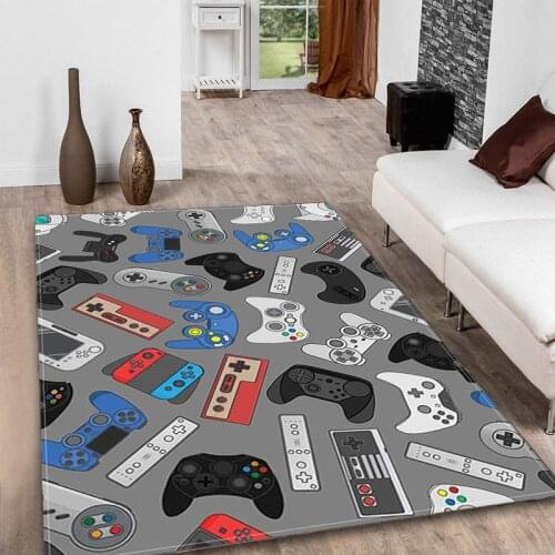Anime Gamer Controller 3D Carpet Non-slip Home Decoration Carpets for Living Room Bedroom Area Rugs Soft Flannel Child play Mat
