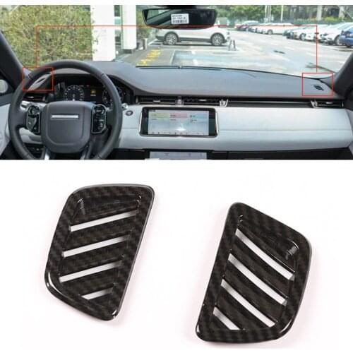 ABS Carbon Fiber For Land Rover Evoque 2020 Dashboard Air Conditioning Vent Outlet Frame Trim Car Accessories
