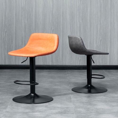 Bar chair up and down rotation modern simple back bar stool light luxury home fashion bar chair designer iron high foot bar chai