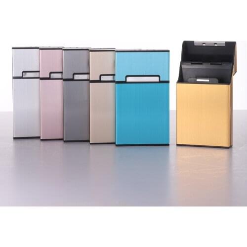 Cigaret Case Aluminum Personality Fashion Hot New Pipe Creative Cigaret Case Slim Metal Cigarette Box Gift Box Cigarette Holder