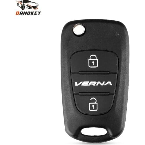 Dandkey Flip Folding 3 Buttons Car Key Shell For Hyundai VERNA Keyless Entry Remote Key Case Fob Cover With TOY40 Blade