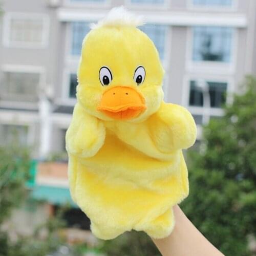 Children Toy PuppetS Little Yellow Duck plush doll hand puppet baby toys gift