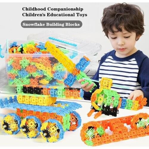 Kids Toys Snowflakes piece Block Childrens Educational Toys Constructor Assembling Various Modeling Blocks Toys For Children