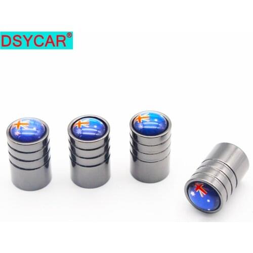 DSYCAR 4Pcs/lot Australian flag Car Bike Tires Wheel Valve Cap Covers Car Styling for Audi Ford Bmw VW car Fiat chevrolet skoda