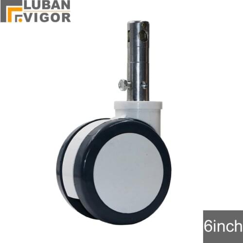 Custom link,TO China,60pcs,6 inch Medical bed Casters,Plunge Double disc wheel,With central lock Precision instrument mute