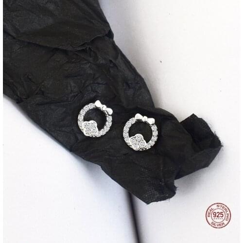 LKO Luxurious Jewelry Ornaments 925 Sterling Silver Trend Temperament Bowknot Clover Stud Earrings For Bride Wedding Party Ear