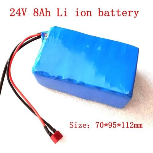 24v 8Ah Li-ion Battery Pack 8000mah 24v Rechargeable Lithium Batteries with BMS for Power Tool Ebike Motorcycles+2A Charger