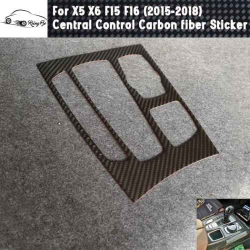 Carbon fiber interior Central control shift position Decorate Sticker For BMW X5 X6 F15 F16
