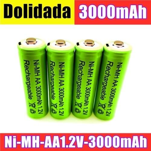 Dolidada New AA battery 3000 mAh Rechargeable battery NI-MH 1.2 V AA battery for Clocks, mice, computers, toys so on