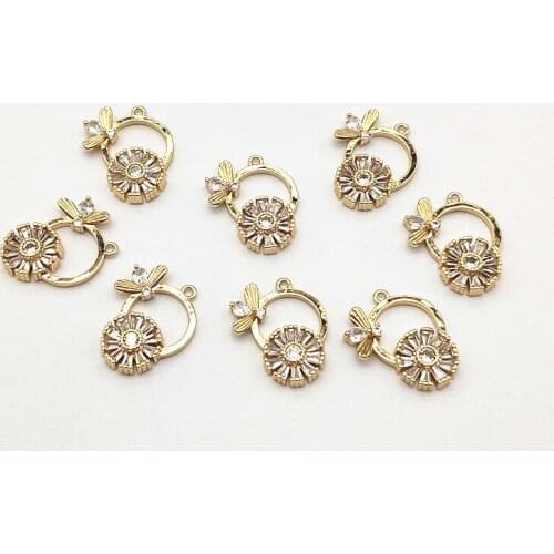 New Arrival! 22x18mm 50pcs Cubic Zirconia Round Charm for Handmade Earring DIY Parts,Jewelry Accessories Findings & Component