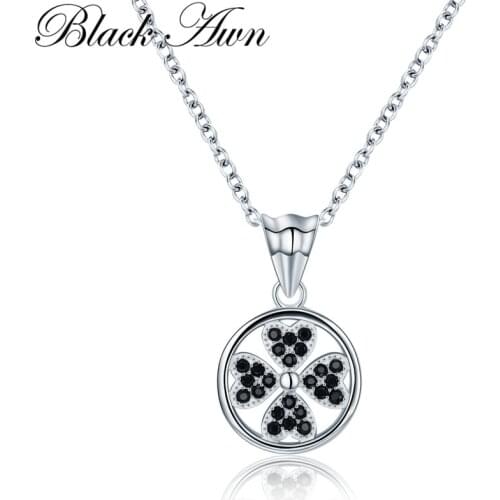 2021 New Romantic 2.9g 925 Sterling Silver Fine Jewelry Trendy Four Leaf Clover Engagement necklaces & pendants for Women P192