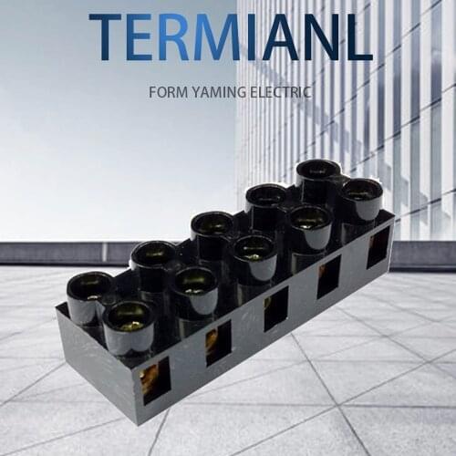 P182 Black 5 Position 10 screws JX5-6005 Terminal Block Connector JX5-60A 500V Wiring Fixed Base 5pcs/lot