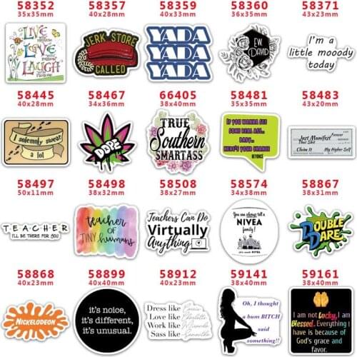 DIY Craft Supplies Sewing Accessories Cartoon Letter Printed Planar Resins Mold 30 Pieces. PR-58352