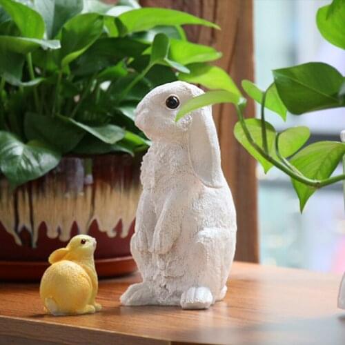 Garden Decor Sculpture Simulation Rabbit Statue Outdoor Courtyard Lawn Animal Decoration Gardening Landscape Sculpt Rabbits