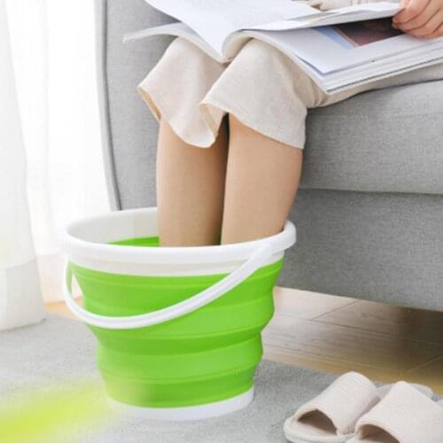 10L/5L/3 Folding Bucket Portable Folding Bucket Lid Silicone Car Wash Bucket Children Outdoor Fishing Travel Home Storage
