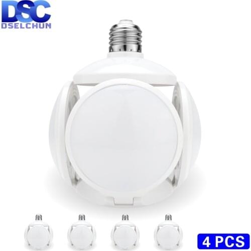 4PCS LED Bulb E27 40W Football UFO Lamp 360 degrees Folding Bulb AC 110V 220V Lampada LED Spotlight Light Cold/Warm White