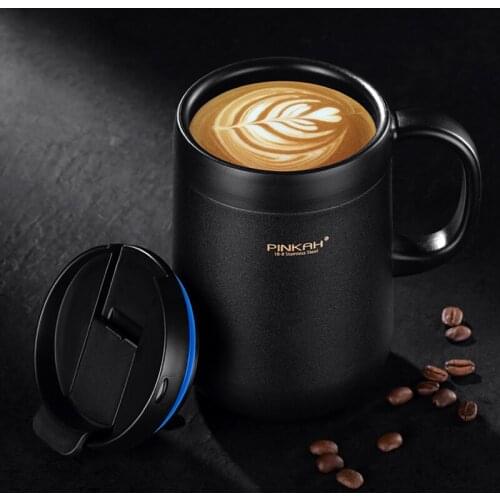 Hot Sale Pinkah Coffee Thermo Mug 350ml 460ml Office Vacuum Flasks Home Thermos Cup With Handle Insulated Mug Thermos As Gift