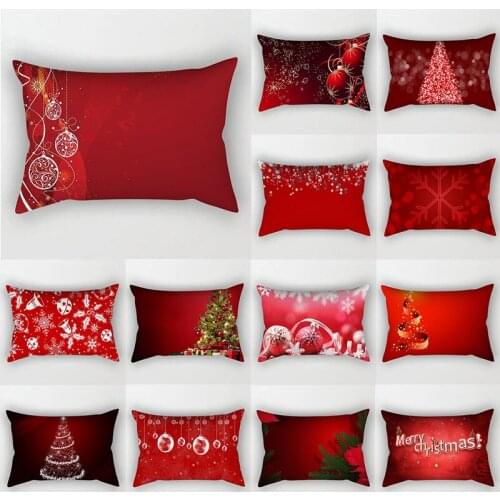 Home Supplies Christmas Pillowcase 30*50cm Red Color Throw Pillows Covers Cushion Cover For Party Car Sofa Home Decor Pillowslip