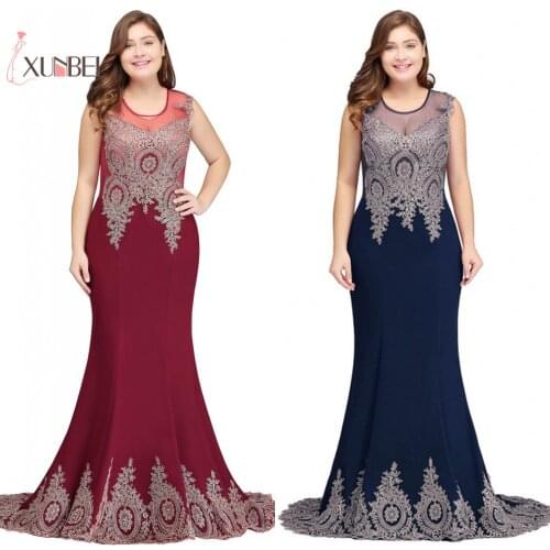 Vestidos de madrina Plus Size Navy Blue Mermaid Lace Mother Of the Bride Dresses Brides Formal Evening Gown Mother Dresses