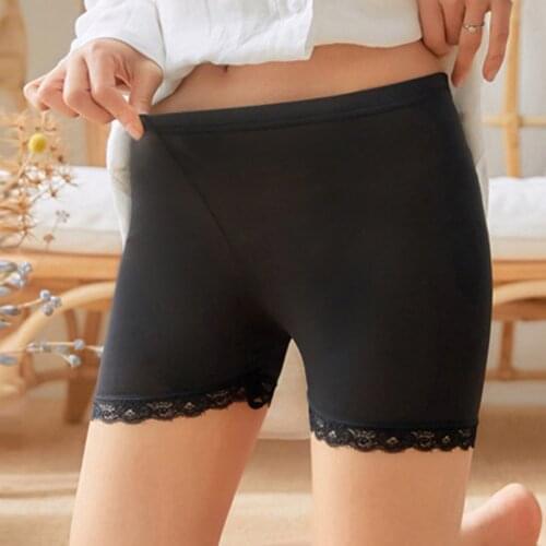 Safety Shorts Pants Women Underwear Lace Borders Plus Size shorts Female Solid Pretty Breathable Under Skirt Shorts Tights 2021