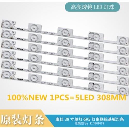 10PCS/lot NEW LED backlight lamp strip for 39Inch TV KL39GT618 35017988 35017990 5 LEDs*6V 308mm