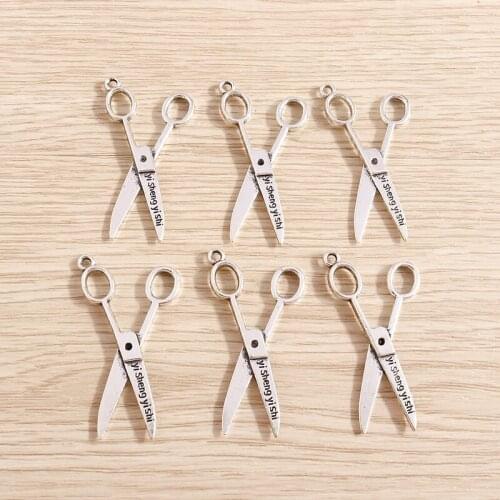 10pcs 22*40mm Trendy Alloy Scissors Charms for Making Pendants Necklaces Earrings Decoration DIY Handmade Craft Jewelry Finding