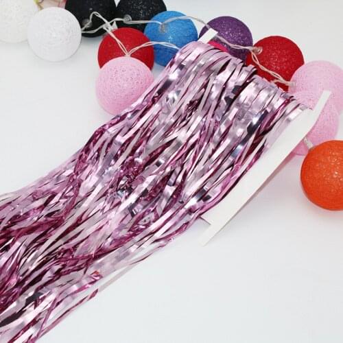 100*200cm 1pc Shiny Metallic Foil Fringe Rain Curtains for Wedding Birthday Bachelorette Party Decoration Background