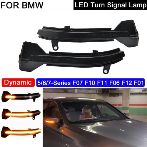 2Pcs LED Side Mirror Blinker Light Dynamic Turn Signal Lamp For BMW 5/6/7 Series F07 F10 F11 F06 F12 F13 F01 F02 F03