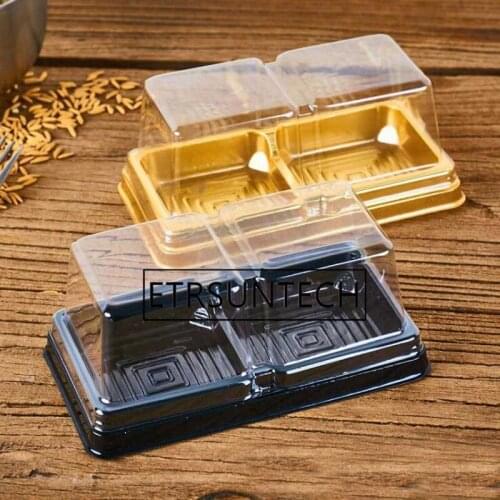 300pcs Clear Plastic Wedding Cupcake Boxes for Bridal Shower Christmas Party Gift Boxes Double Lattices Cake Packaging Boxes