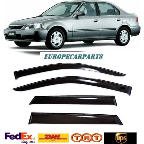 For Honda Civic Sd 1995-2001 Side Window Visors Sun Rain Guard Vent Deflectors 4 pieces