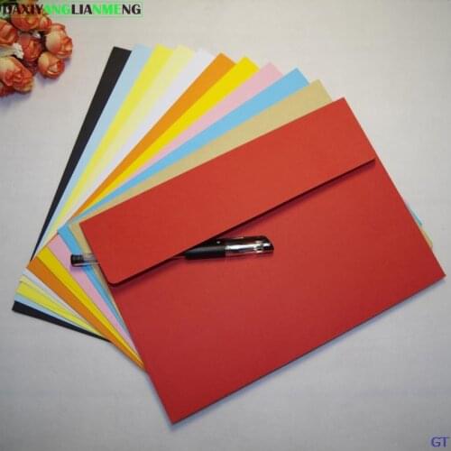 50PCS/lot 23x16cm color Paper big Envelopes European Classical No.7 Kraft Paper Envelope Blank Envelops office
