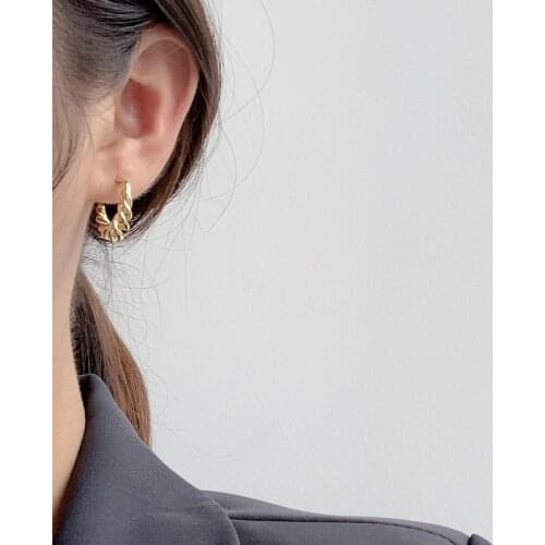 925 Sterling Silver Earring Fashion Geometric Irregularity Multilayer Hollow Twist Drop Earring French Style Woman Girl Ear Jewe